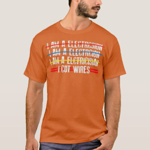 Camiseta Corto cables de electricidad Diciendo curiosamente