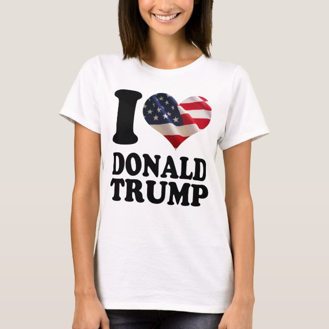 Camiseta Corto corazón Bandera Americana Donald Trump (Anverso)