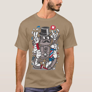 Camiseta Corto de pelo de barberón urbano Hipster Robot
