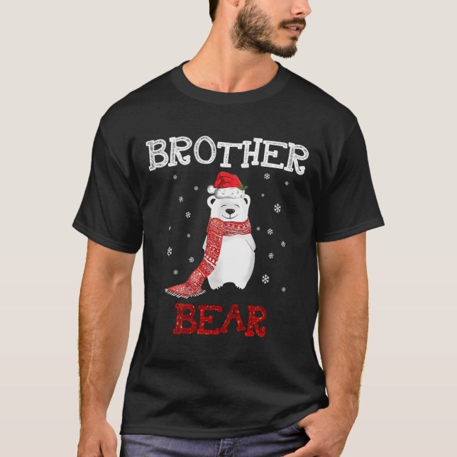 Camiseta Corto hermano polar oso miedo miedo Feliz Navidad  (Anverso)