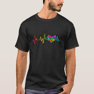 Camiseta Corto latido Autismo Conciencia Amor Rompecabezas 