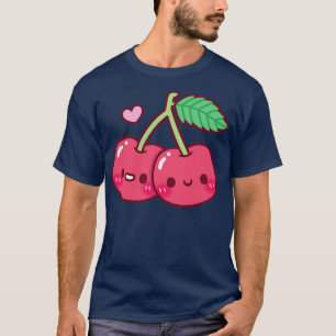 Camiseta Corto Par De Cerezas Rojas