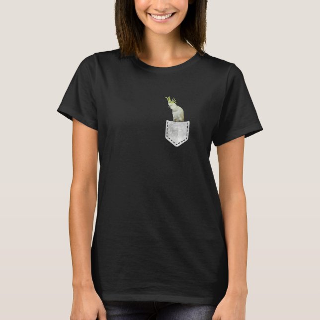 Camiseta Corto Sulfur Cockatoo Pocket Parrot (Anverso)