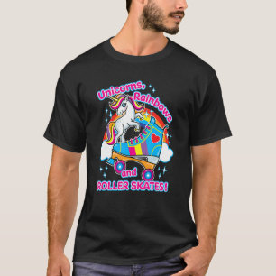 Camiseta Corto Unicornio Arrojas Y Patines Con Corazón S