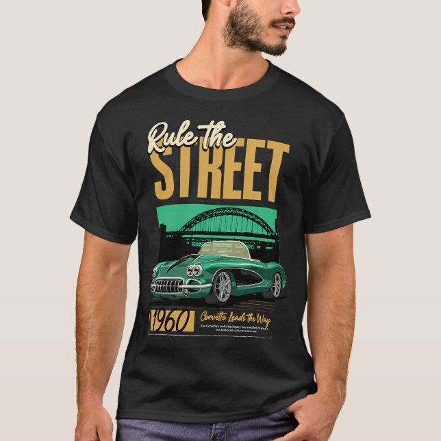 Camiseta Corvette 1960 gobierna la calle (Anverso)