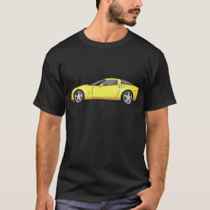 Camiseta Corvette 2008: Coche de deportes: Final amarillo: