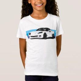Camiseta Corvette blanco C6 con franjas azules
