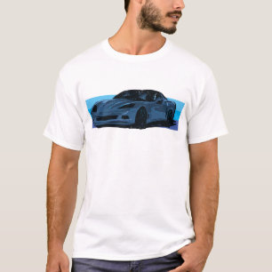 Camiseta Corvette C6 Blue Sportscar con banda azul