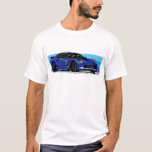 Camiseta Corvette C7 Blue Sportscar con banda azul