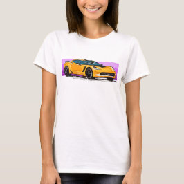 Camiseta Corvette C7 Sportscar con banda rosa