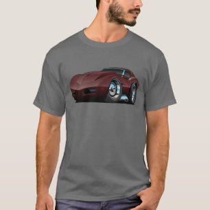Camiseta Corvette clásico de Borgoña