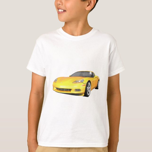 Camiseta Corvette: Coche deportivo: Fin amarillo: (Anverso)