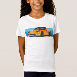 Camiseta Corvette naranja C6 con franjas azules
