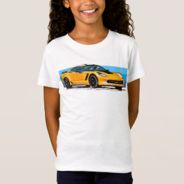 Camiseta Corvette naranja C7 con franjas azules