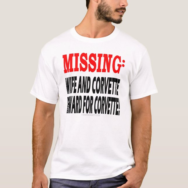 Camiseta Corvette que falta de la recompensa de la esposa (Anverso)