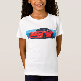 Camiseta Corvette rojo C6 con franjas azules