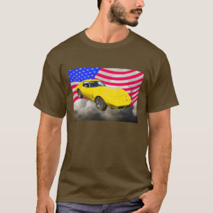 Camiseta Corvette Stingray Con Bandera Estadounidense, 1975