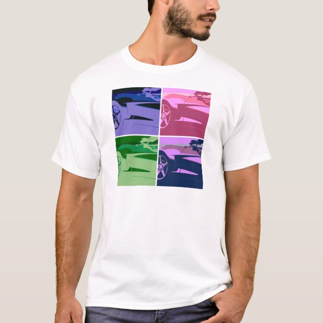 Camiseta Corvettes de arte pop (Anverso)