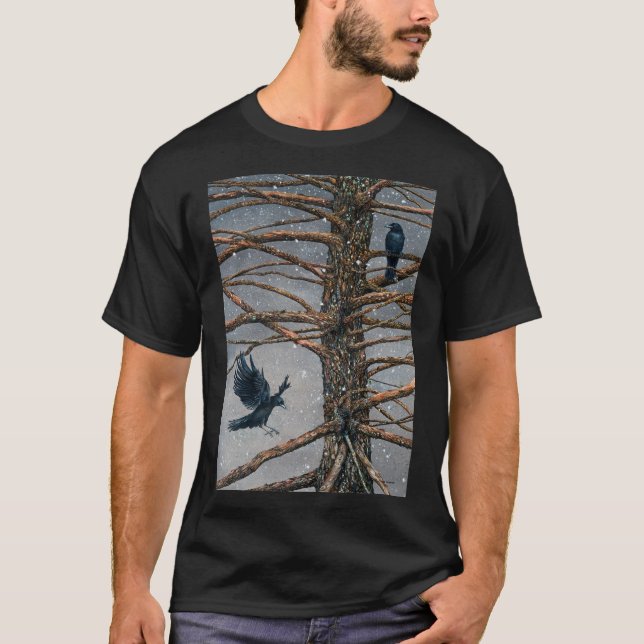 Camiseta Corvus Corvidae y la ropa de cedro (Anverso)
