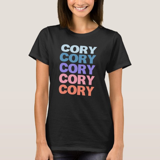 Camiseta Cory de texto repetido moderno (Anverso)