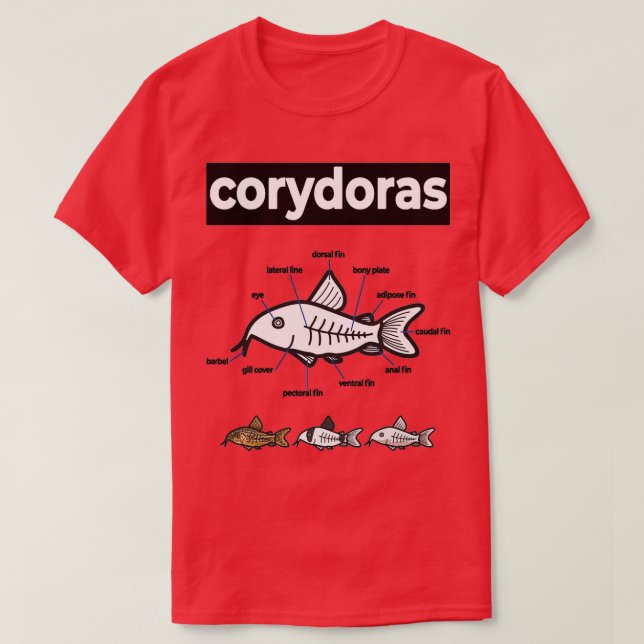 Camiseta Corydoras Anatomía (Diseño del anverso)