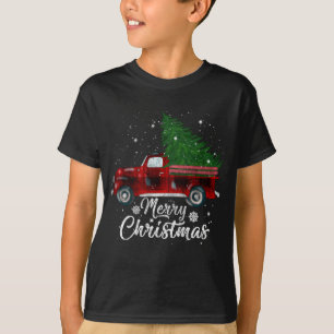 Camiseta Cos de Vintage de Camión Rojo de Árbol de Navidad 