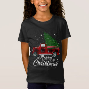 Camiseta Cos de Vintage de Camión Rojo de Árbol de Navidad 