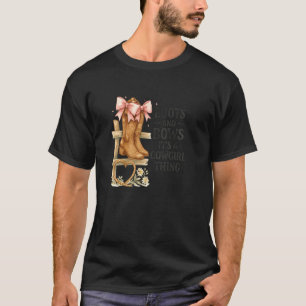 Camiseta Cosa de vaquera Botas y lazos Rosa Occidental Lazo