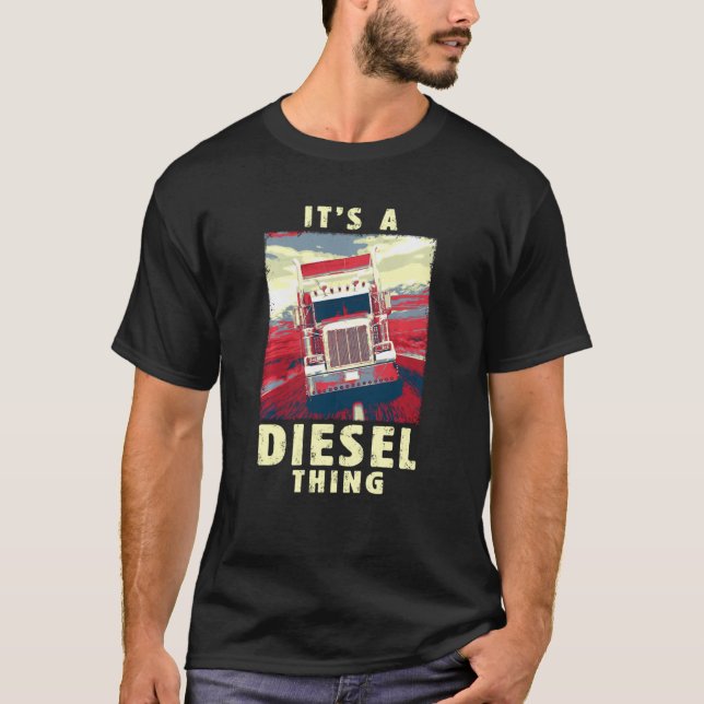 Camiseta Cosa Diesel Gran Rig Semi Trailer Conductor Vin (Anverso)