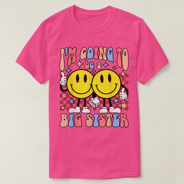 Camiseta Cosa, voy a ser una hermana grande, hermana feliz. (Diseño del anverso)