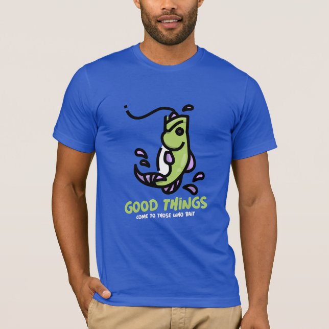 Camiseta Cosas buenas llegan a los que ceden la pesca (Anverso)