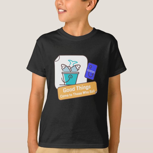 Camiseta Cosas buenas llegan a los que ceden la pesca (Anverso)