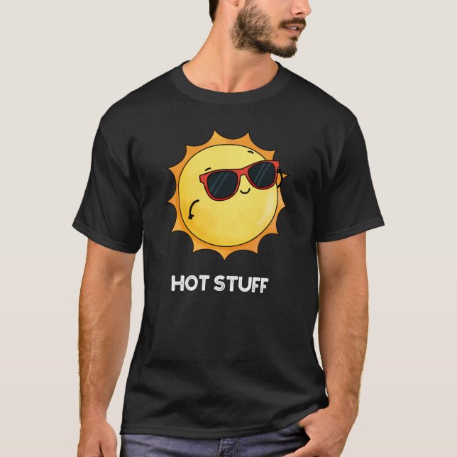 Camiseta Cosas calientes Funny Sun Pun Dark BG (Anverso)