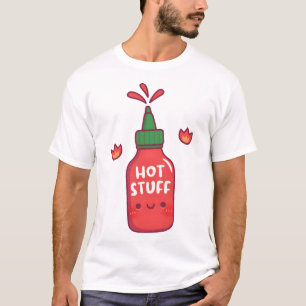 Camiseta Cosas calientes picantes Frasco de salsa de chile