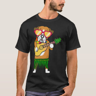 Camiseta Cosas de Boxer Perro Hawái Jugando El Verano De Uk