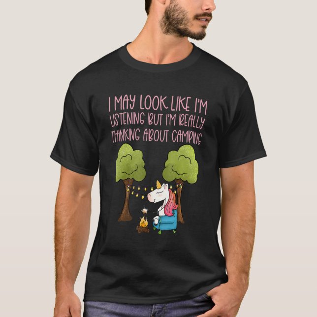Camiseta Cosas De Camping De Unicornio Para Campers (Anverso)
