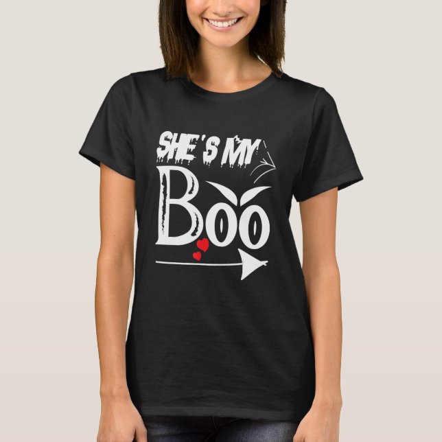 Camiseta Cosas de Halloween para parejas fáciles. Es mi Boo (Anverso)