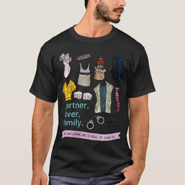 Camiseta Cosas de Mickey Milkovich Flatlay - color (Anverso)