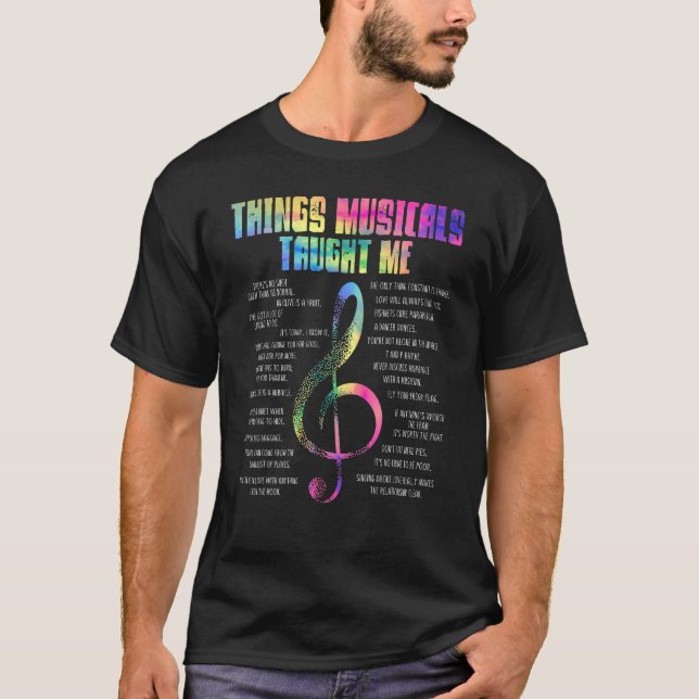 Camiseta Cosas del teatro musical musicales me enseñaron ac (Anverso)