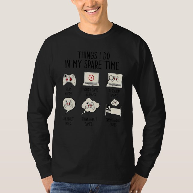 Camiseta Cosas divertidas de juego que hago en mi tiempo li (Anverso)
