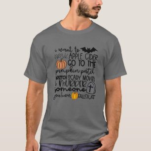 Camiseta Cosas Divertidas de Otoño Sidra de Manzana Parche