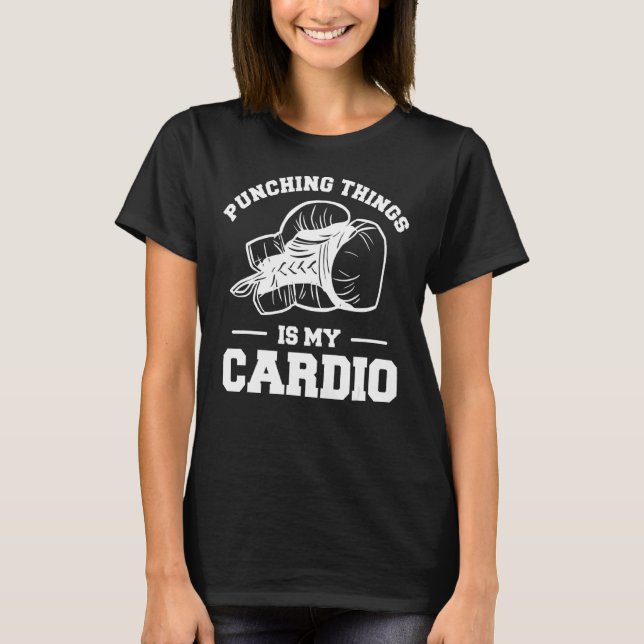 Camiseta Cosas Puntuadoras Es Mi Boxeador De Boxeo Cardio (Anverso)