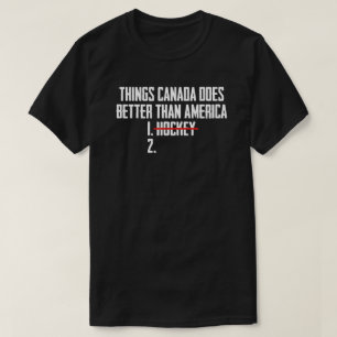 Camiseta Cosas que Canadá hace mejor que América Hockey