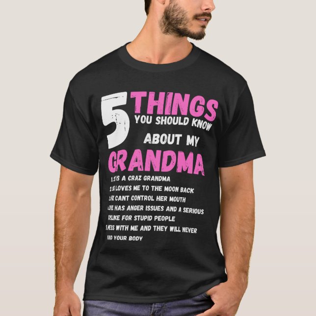 Camiseta Cosas que deberías saber sobre mi ABUELA (Anverso)