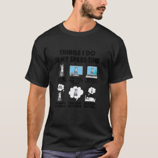 Camiseta cosas que hacen los gatos en el tiempo libre gatos