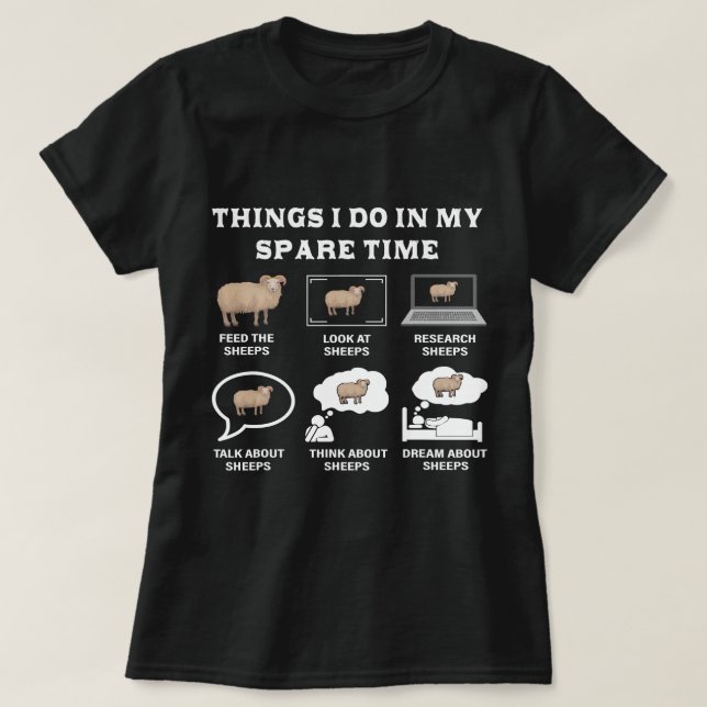 Camiseta Cosas Que Hago En Mi Oveja De Tiempo Reducido Love (Diseño del anverso)