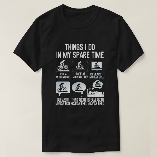 Camiseta Cosas que hago en mi regalo de bicicleta de montañ (Diseño del anverso)