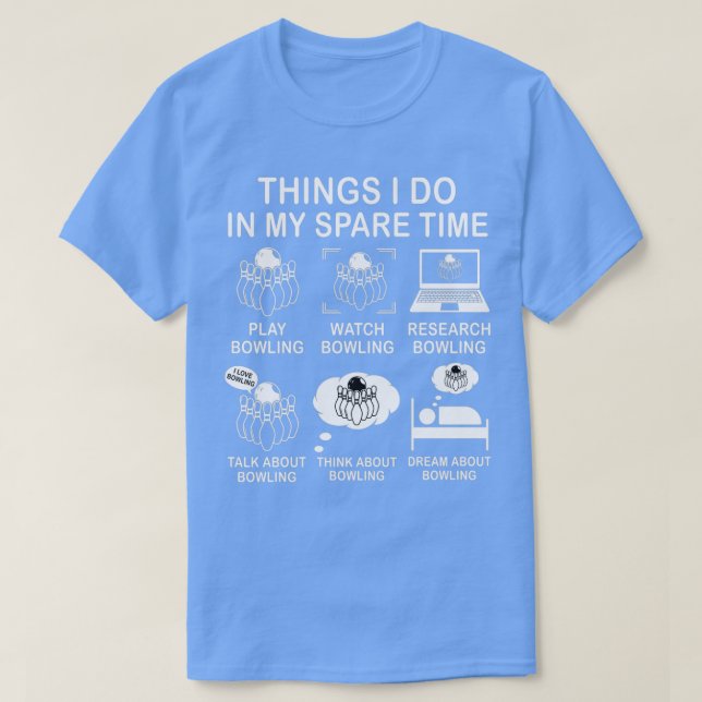 Camiseta Cosas que hago en mi tiempo de descanso Bowling Fu (Diseño del anverso)