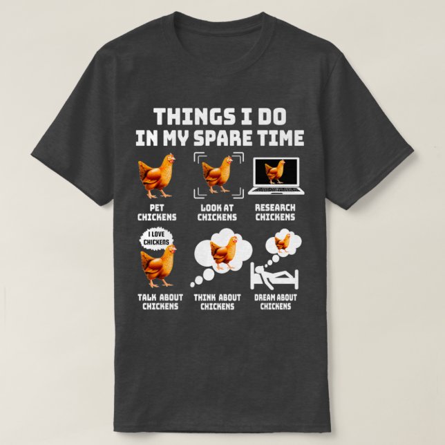 Camiseta Cosas Que Hago En Mi Tiempo De Reparación Gallina  (Diseño del anverso)