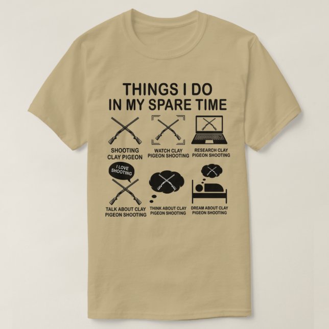 Camiseta Cosas Que Hago En Mi Tiempo De Reserva Clay Pigeon (Diseño del anverso)